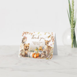 Fall Woodland Little Pumpkin Baby Shower Tack Kort