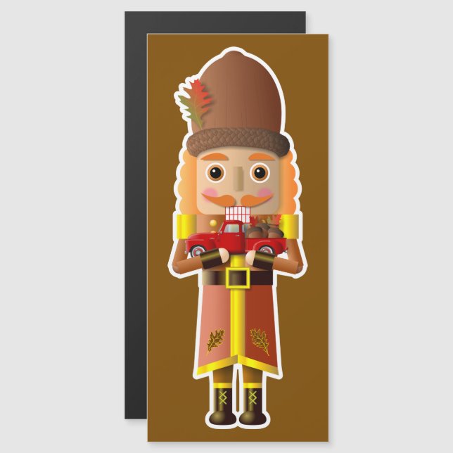 Fall Woodland Nutcracker med Little Red Lastbil (Fram/baksida)