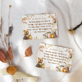 Fall Woodland Pumpkin Baby Shower Bokar Tilläggskort