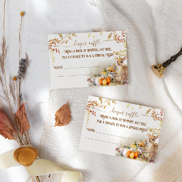 Fall Woodland Pumpkin Baby Shower Raffle Tilläggskort
