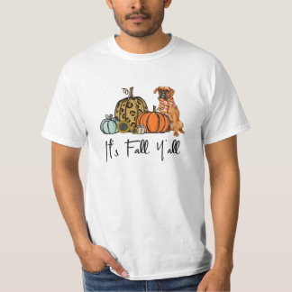 Fall Y all Pumpkin Boxer Hund T Shirt