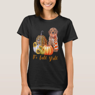 Fall Y'all Cockapoo Hund Leopard Pumpkin Fall T Shirt