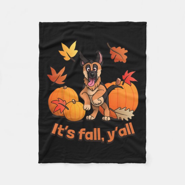 Fall Yall German Shepherd Puppy Fleecefilt (Framsidan)