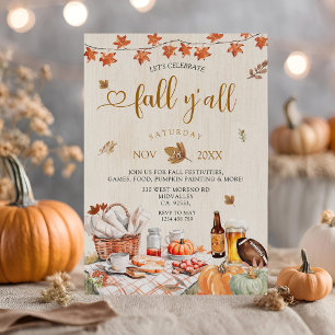 Fall Y'all Party Fall Harvest Party Pumpkin Inbjudningar