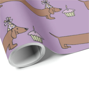 Fälla Dachshund med cupkaka Presentpapper
