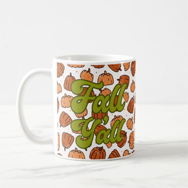 falla din orange och grönt pumpa kaffemugg (Vänster)
