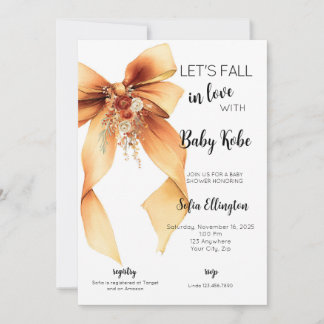 Falla för baby shower-inbjudan inbjudningar