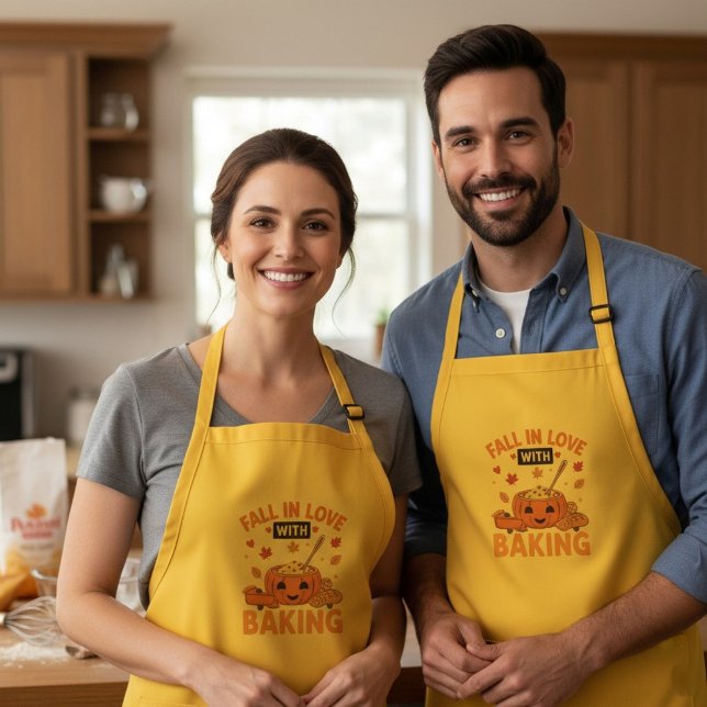 Falla för bakning med pumpa och kryddor Bakpresent Förkläde (Skapare uppladdad)