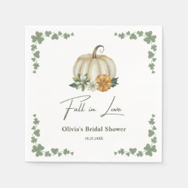 Falla för höstens grönska Bröllopsdusch för pumpa Pappersservett