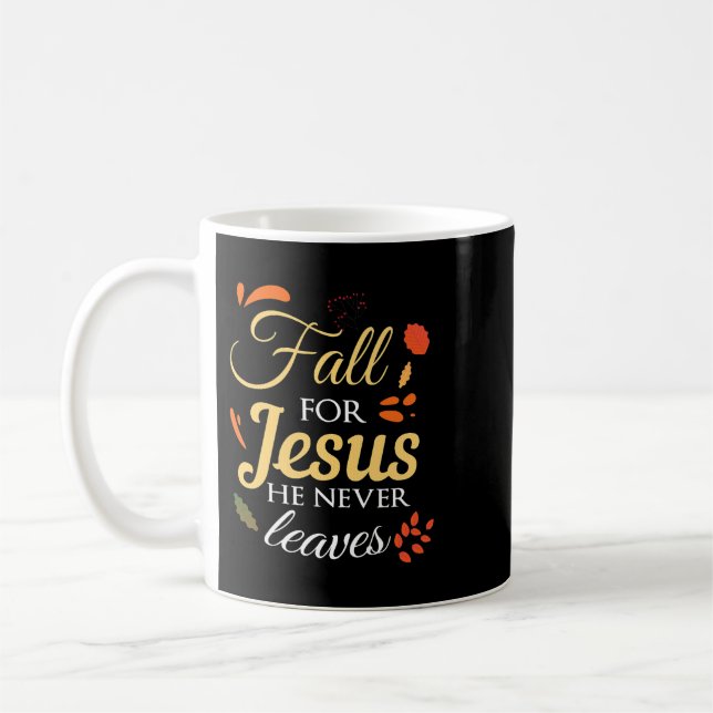 falla för jesus han aldrig lämnar christian jesus  kaffemugg (Vänster)