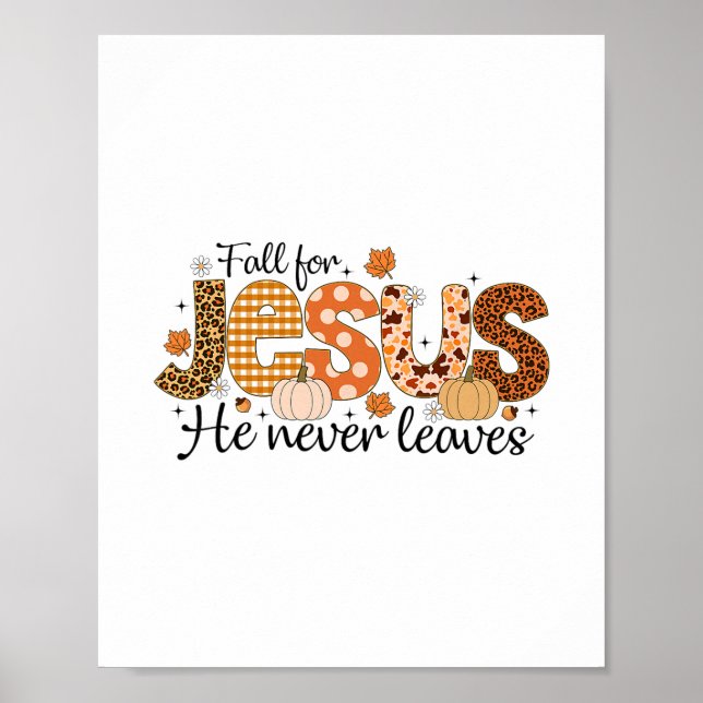 Falla för Jesus, han lämnar aldrig höstens tacksäg Poster (Framsidan)