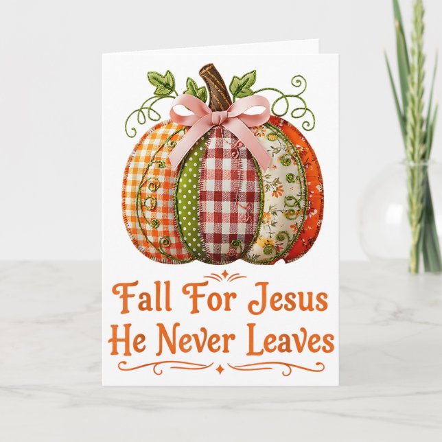 Falla för Jesus, han lämnar aldrig Pumpkin Patchwo Kort (Framsida)