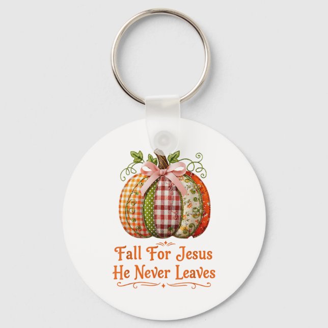 Falla för Jesus, han lämnar aldrig Pumpkin Patchwo Nyckelring (Framsida)