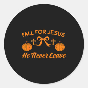 Falla för Jesus han lämnar aldrig söt pumpa Hallow Runt Klistermärke
