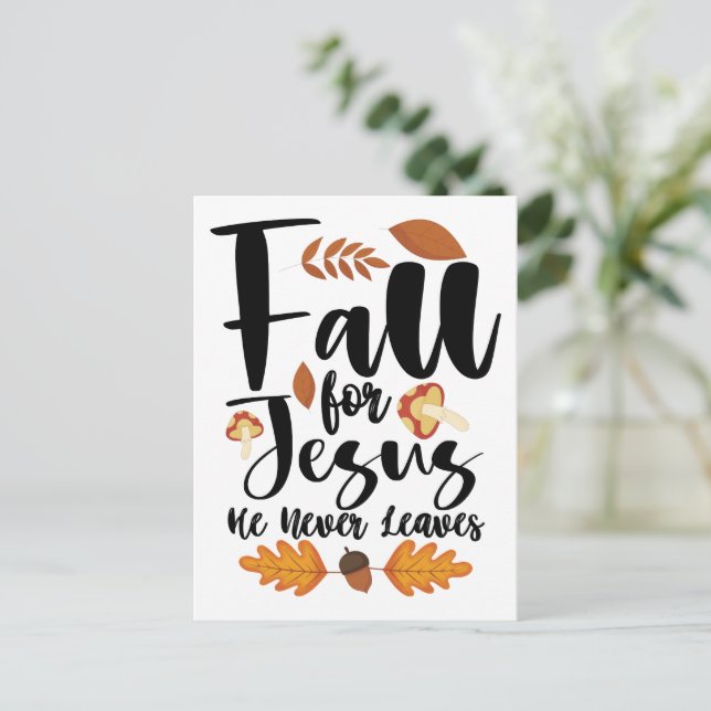 Falla för Jesus han lämnar aldrig tackdagen Kristu Vykort (Stående Fram)
