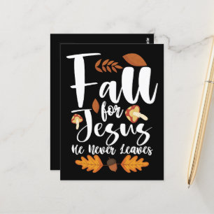 Falla för Jesus Han Lämnar Aldrig Tacksägelse Kris Vykort