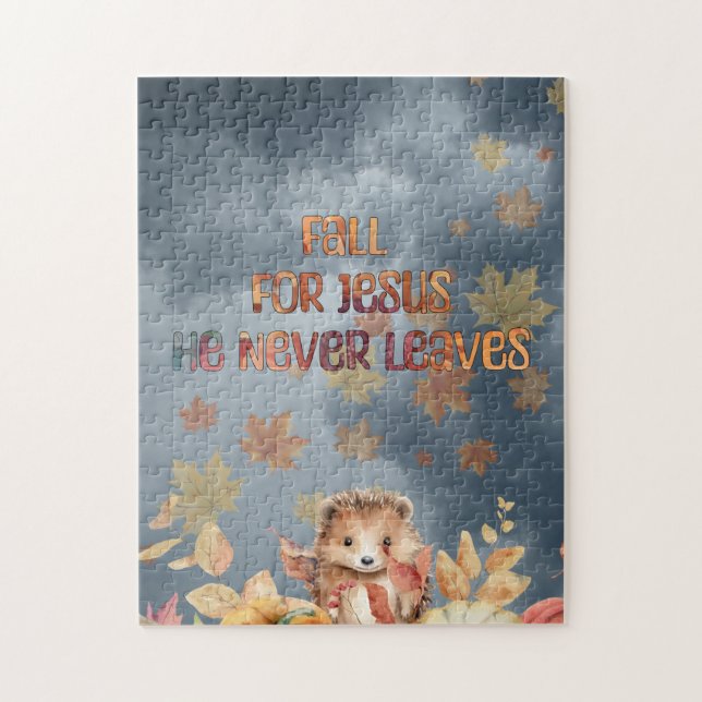 Falla för Jesus, han lämnar dig aldrig Design Pussel (Vertikal)
