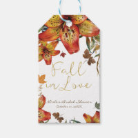 Falla för kärlek Blommiga orange liljor & blad Hös