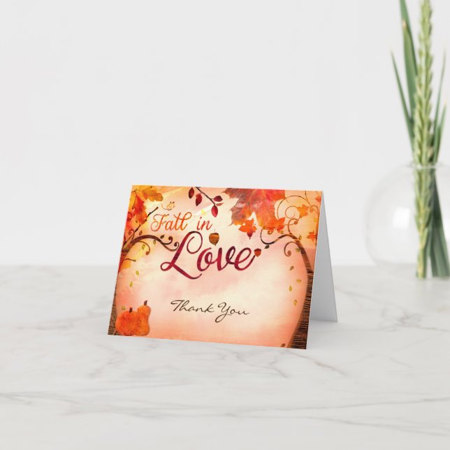 Falla för kärlek Whimsical höst Tack (Framsida)