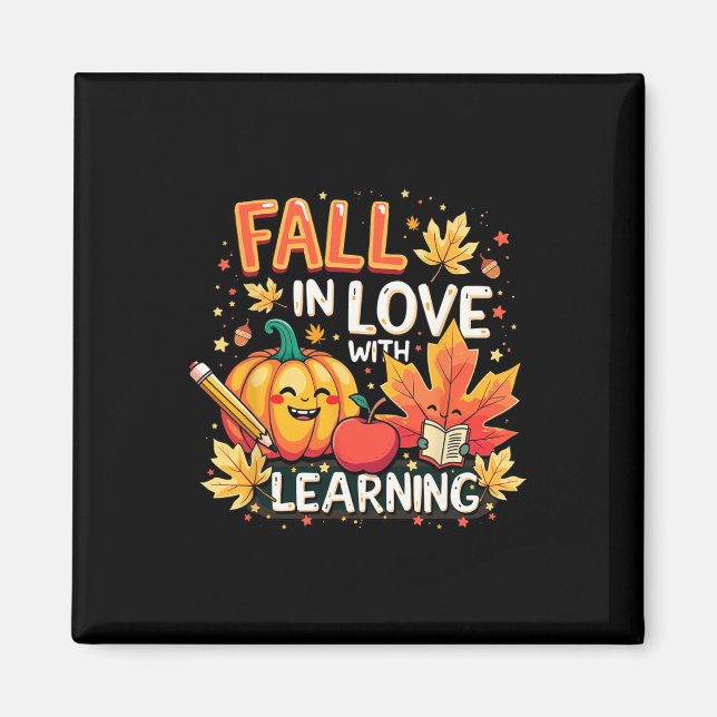 Falla för lärande Pumpa Lärare Höst T-Shirt Magnet (Framsidan)