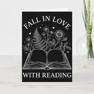 Falla för läsning Blommig bok älskare Valent Kort