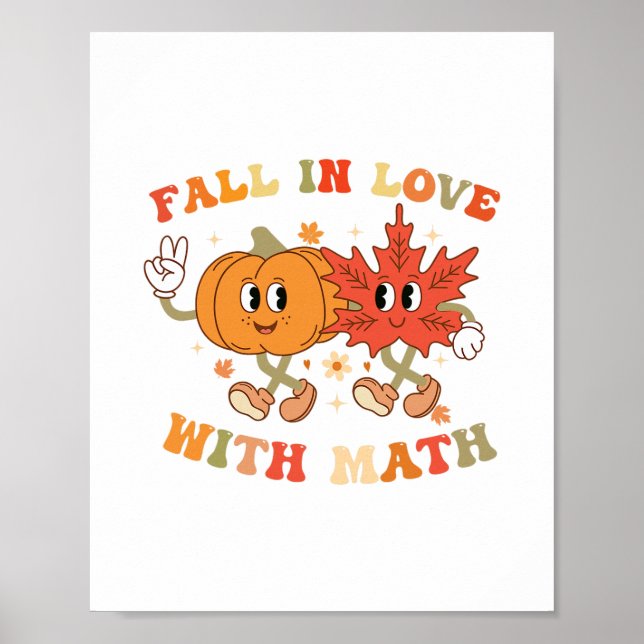 Falla för matematik Retro Thanksgiving lärare Poster (Framsidan)