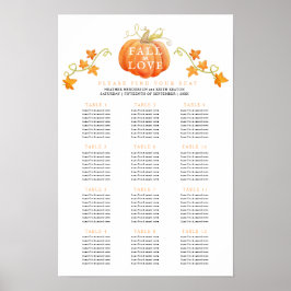 Falla för pumpa 12 bröllopsbord plan poster