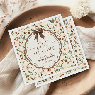 Falla för rustika blommor Baby Shower Pappersservett