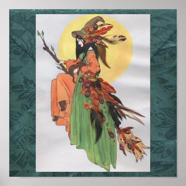 falla häxbakgrund för grönt poster (Framsidan)