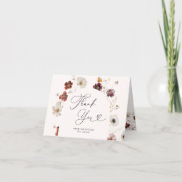 Falla i kärlek Boho höst bröllopsdusch Blomsterbåg Tack Kort
