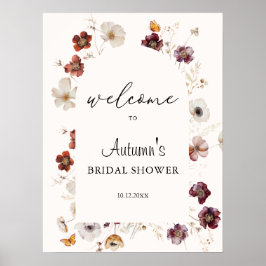 Falla i kärlek Boho höst bröllopsdusch välkommen Poster