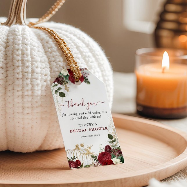 Falla i kärlek Fall Blommig Pumpa Tack För Förmån  Presentetikett (Skapare uppladdad)