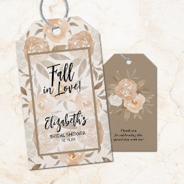 Falla i kärlek Höst Blommig Bröllopsdusch Förmån Presentetikett