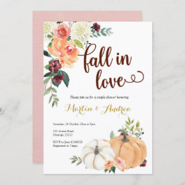 falla i kärlek-pumpkinbjudan med duschinbjudan inbjudningar