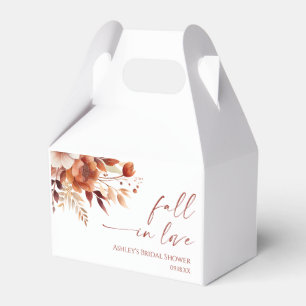 Falla i kärlek Rostbrun Blommande Bröllopsdusch Presentaskar