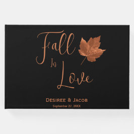 Falla i kärlek Rustik Koppar Brun Svart Lönnlöv Gästböcker