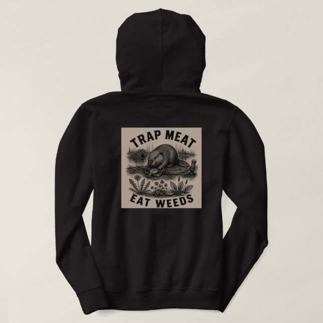 Fälla kött, äta ogräs Beaver Hoodie (Design baksida)