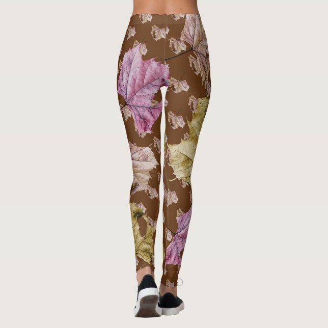"falla lämnar" höstDAMASKER Leggings (Baksida)