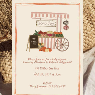 Falla Lokalt Odlad Baby Shower Inbjudan | Lantbruk