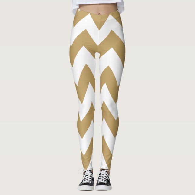 Falla neutrala sicksackmönster leggings (Framsida)
