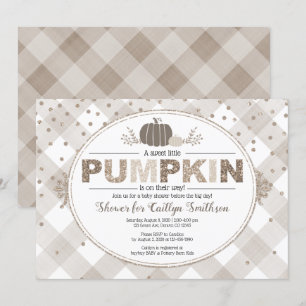 falla pumpa gingham neutralt färger beige dusch inbjudningar
