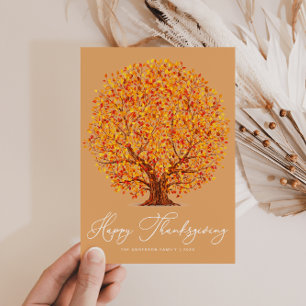 falla träd happy thanksgiving julkort