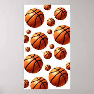 Fallande Bollar Motiv Basketball Artwork Poster