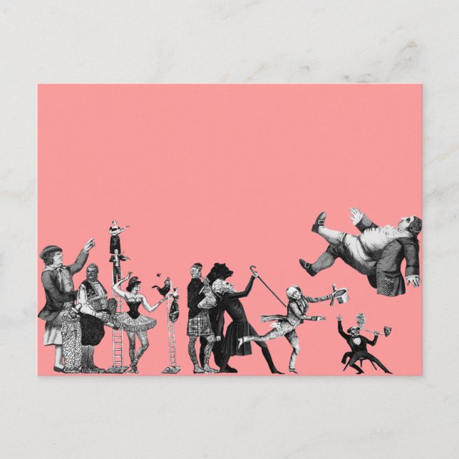 Fallande cirkus vykort (Framsida)