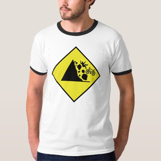 Fallande cyklist tee shirt (Framsida)