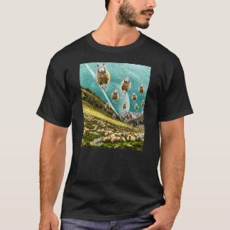 Fållande fjällfunny Surreal Art Collage T Shirt