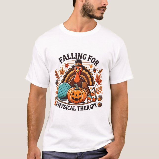 Fallande för fysisk terapi Pumpkin Fall - tack T Shirt (Framsida)