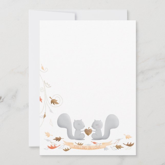 Fallande förälskad ekorreinbjudningskort för inbjudningar (Framsida)