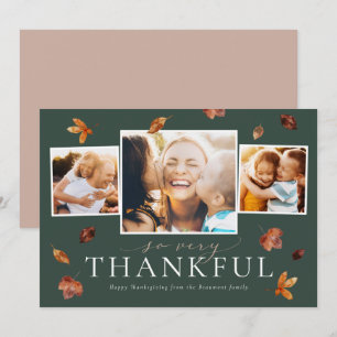 Fallande fotokort för Thanksgivingen Löv Julkort