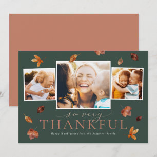 Fallande fotokort för Thanksgivingen Löv Julkort